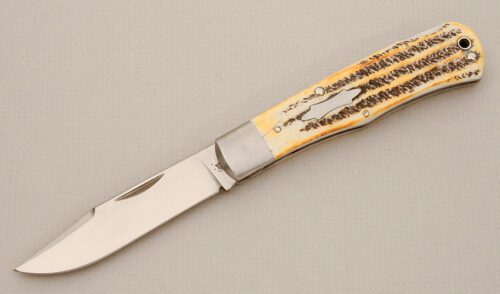 Case Cutlery Tony Bose Folding Hunter with Stag Handle Scales handle material - Obverse Side - Item #KLC14431