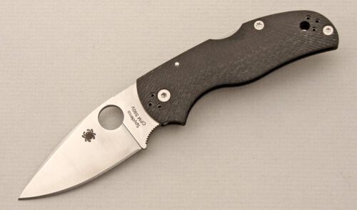 Spyderco Knives C41CFFP5 Native 5 Midlock with Fluted Carbon Fiber Handle handle material - Obverse Side - Item #KLC14439