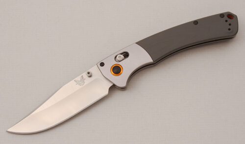 Benchmade Knives 15080 Crooked River with Grey G10 Scales handle material - Obverse Side - Item #KLC14451