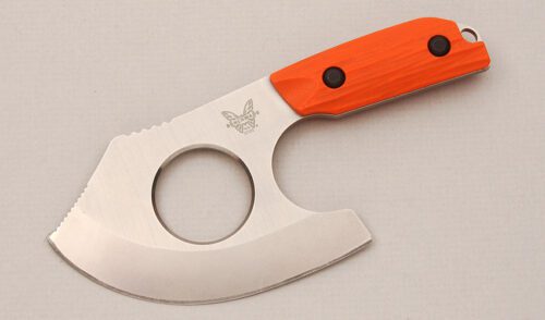 Benchmade Knives 15100 Nestucca Cleaver with Orange G10 Scales handle material - Obverse Side - Item #KLC14452