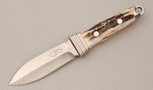 A.G. Russell Sting 3 with India Stag Scales handle material - Obverse Side - Item #KLC14455