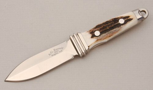 A.G. Russell Sting 3 with India Stag Scales handle material - Obverse Side - Item #KLC14456