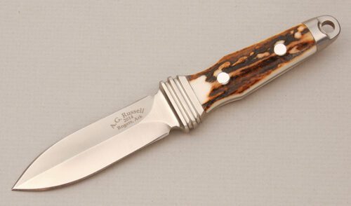 A.G. Russell Sting 3 with India Stag Scales handle material - Obverse Side - Item #KLC14457
