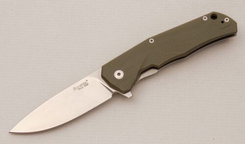 LionSteel T.R.E. Entry with Green G10/Titanium Handle handle material - Obverse Side - Item #KLC14471