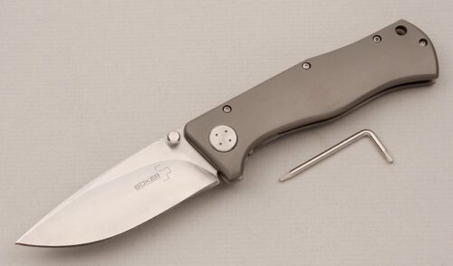 Boker Knives Epicenter Folder with Titanium Frame handle material - Obverse Side - Item #KLC14482