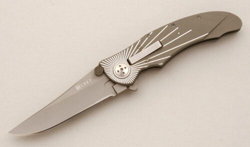 CRKT Knives E-Lock Starlight with 6061 Aluminum Frame handle material - Obverse Side - Item #KLC14490