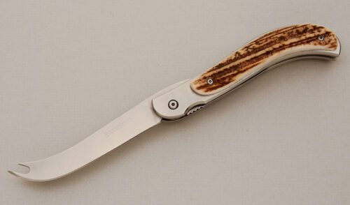 Browning Knives Model 917 Cheese Knife with Stag Scales handle material - Obverse Side - Item #KLC14495