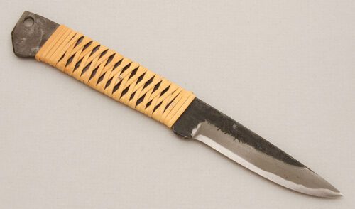 Takeshi Saji Japanese Little Hunter with Bamboo Wrap Handle handle material - Obverse Side - Item #KLC14498