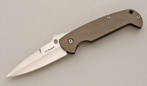 A.G. Russell High Tech Tactical Folder with T6 6061 Anodized Aluminum handle material - Obverse Side - Item #KLC14505