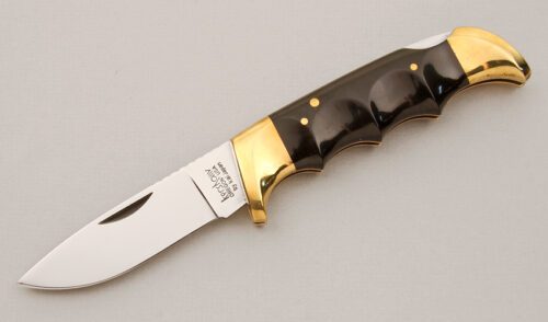 Kershaw Knives 1050 Folding Field Knife with Black Phenolic Scales handle material - Obverse Side - Item #KLC14509