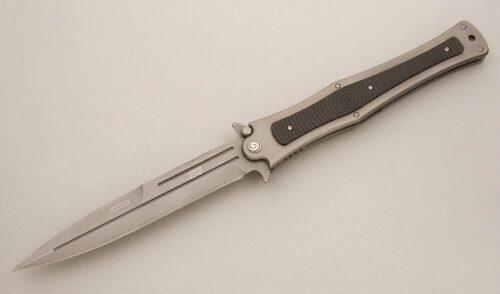 HTM Knives Darrel Ralph Madd Maxx 7 with Titanium Frame handle material - Obverse Side - Item #KLC14514