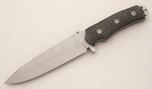 Mil-Tac Knives Combat Knife with Textured G10 Scales handle material - Obverse Side - Item #KLC14521