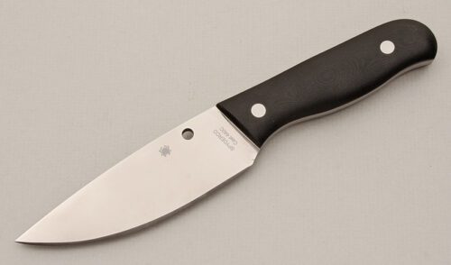 Spyderco Knives Serrata with Black Micarta Scales handle material - Obverse Side - Item #KLC14528