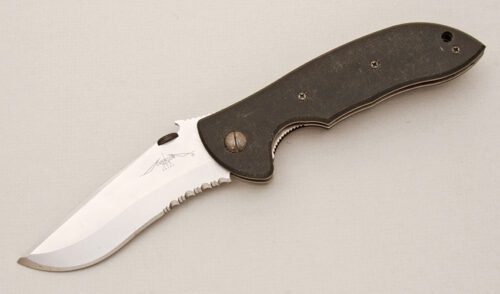 Emerson Knives SF Commander with Black G10 Scales handle material - Obverse Side - Item #KLC14535