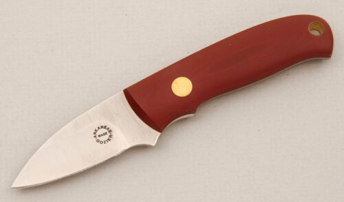 Dozier Knives Neck Knife with Coral Rucarta Scales handle material - Obverse Side - Item #KLC14548