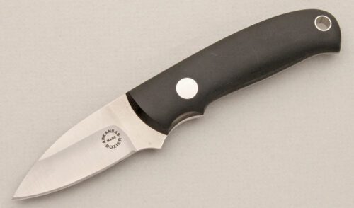 Dozier Knives Neck Knife with Black Micarta Scales handle material - Obverse Side - Item #KLC14549