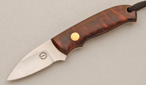 Dozier Knives Neck Knife with Honduran Rosewood Scales handle material - Obverse Side - Item #KLC14550