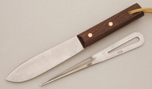 Hoffritz Cutlery Sailor's Knife & Tool with Exotic Wood Scales handle material - Obverse Side - Item #KLC14564