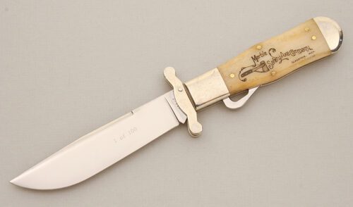 Marble's Knives Series II Safety Folder with Smooth Natural Bone Scales handle material - Obverse Side - Item #KLC14575