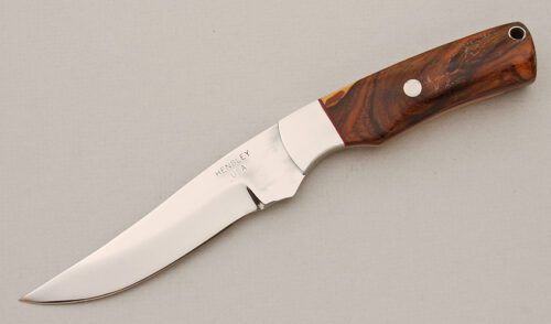 Wayne Hensley Utility Knife with Ironwood Scales handle material - Obverse Side - Item #KLC14579