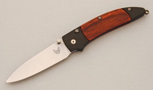 Benchmade Knives Model 480 Shoki Nak-Lok with Winewood Scales handle material - Obverse Side - Item #KLC14583