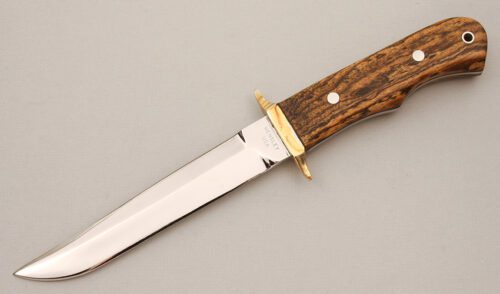 Wayne Hensley Fighter with Bacote Wood Handle Scales handle material - Obverse Side - Item #KLC14586