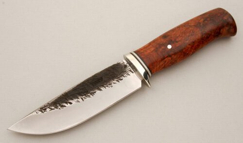 Behring Made Knives Custom Hunter with Ambonya Burl Handle handle material - Obverse Side - Item #KLC14599