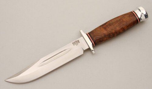 Bark River Knife & Tool Boone II 1st Production Run with Koa Burl Wood Handle handle material - Obverse Side - Item #KLC14600