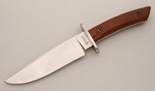 Boker Knives Arbolito Small Bowie with Guayacan Wood Scales handle material - Obverse Side - Item #KLC14603