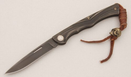 We Knife Co. Model 905B Scamp with Anodized & Textured Aluminum handle material - Obverse Side - Item #KLC14617