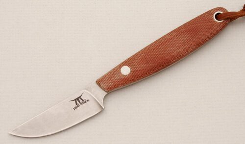 White River Tom Mack Caper with Tan Canvas Micarta Scales handle material - Obverse Side - Item #KLC14620