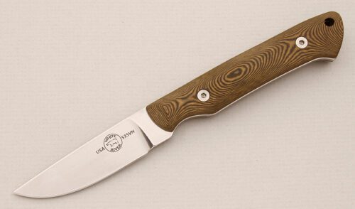 White River Small Game with Black & OD Micarta Scales handle material - Obverse Side - Item #KLC14621