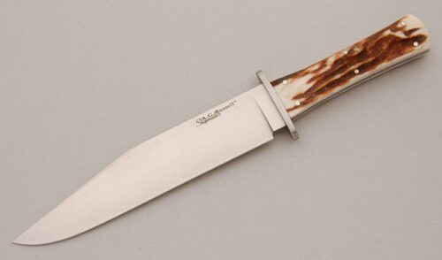 A.G. Russell Shopmade Small Bowie with Stag Scales handle material - Obverse Side - Item #KLC14626