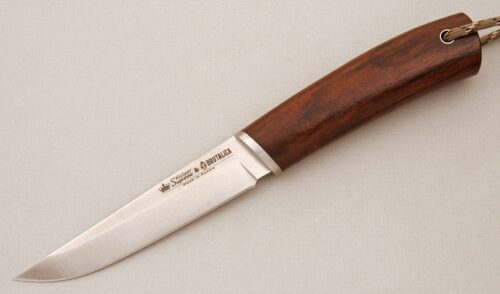 Kizlyar Supreme Knives Malamute with Walnut Wood Handle handle material - Obverse Side - Item #KLC14627