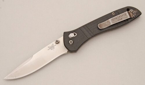 Benchmade Knives Model 710 with Black G10 Scales handle material - Obverse Side - Item #KLC14637