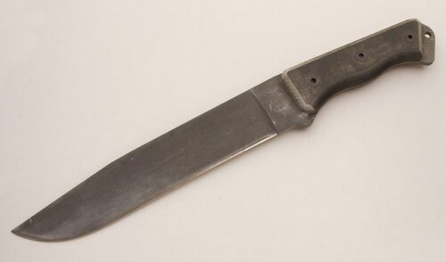 Ontario Knife Co. RTAK-1 with Black & Green Micarta Scales handle material - Obverse Side - Item #KLC14638