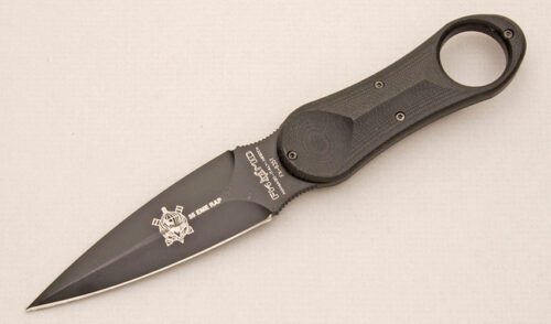 Fox Cutlery U.T.K. Undercover Dagger with Black Micarta Scales handle material - Obverse Side - Item #KLC14645