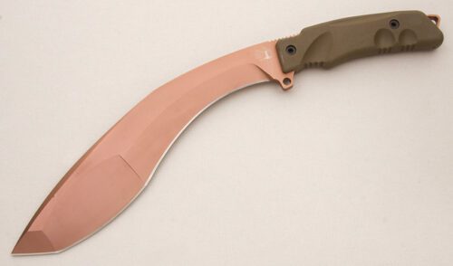 Fox Cutlery Extreme Tactical Trakker with OD Greene Forprene Scales handle material - Obverse Side - Item #KLC14646