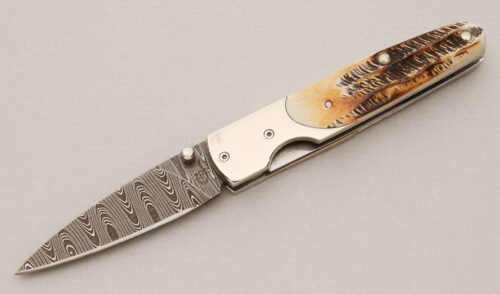 Case Cutlery 5173 Slimlock with Burnt Stag Scales handle material - Obverse Side - Item #KLC14649