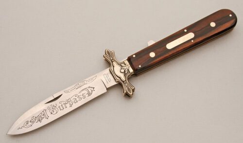 Parker Cutlery I Surpass Lockback Folder with Macassar Ebony Scales handle material - Obverse Side - Item #KLC14653