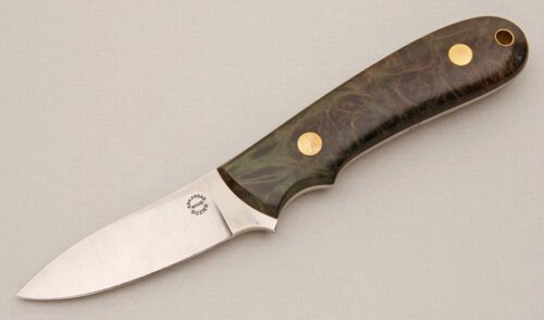 Dozier Knives K-8 Semi Skinner with Green Maple Burl Scales handle material - Obverse Side - Item #KLC14657