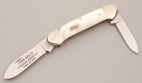 Case Cutlery IBCA Canoe Limited Edition with Mother Of Pearl Scales handle material - Obverse Side - Item #KLC14670