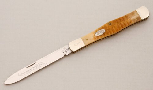 Case Cutlery 1988 ABCA Limited Slip Joint with Burnt Rogers Bone Scales handle material - Obverse Side - Item #KLC14676