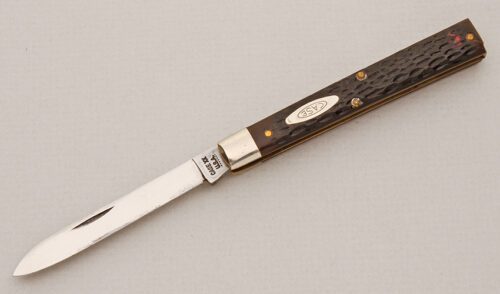Case Cutlery 6185 Doctors Knife with Brown Jigged Bone Scales handle material - Obverse Side - Item #KLC14678