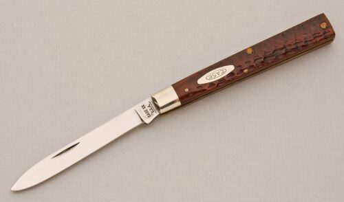 Case Cutlery 6185 Doctors Knife with Brown Jigged Bone Scales handle material - Obverse Side - Item #KLC14683