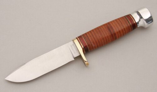 Hess Knives Tiburon with Stacked Leather Handle handle material - Obverse Side - Item #KLC14685