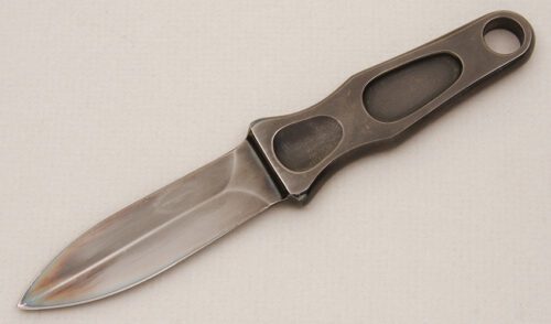 A.G. Russell Black Chrome Sting 1A with Black Chrome Finished Steel handle material - Obverse Side - Item #KLC14690