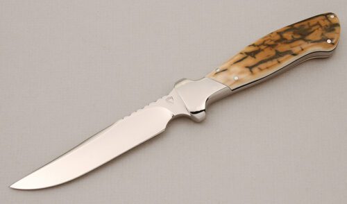 Norm Levine Hunting Boot Knife with Mammoth Ivory Scales handle material - Obverse Side - Item #KLC14693
