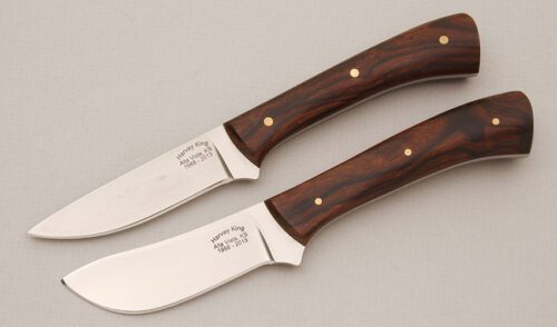 Harvey King Hunting Set with Desert Ironwood Scales handle material - Obverse Side - Item #KLC14705