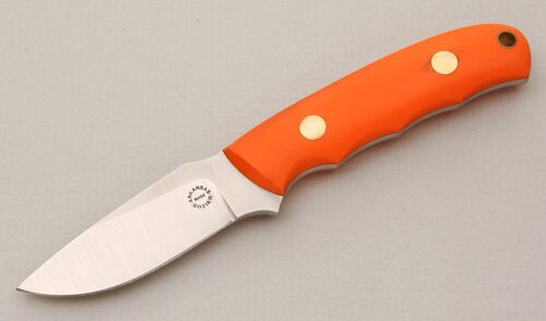 Dozier Knives Modified Personal with Orange G10 Scales handle material - Obverse Side - Item #KLC14710